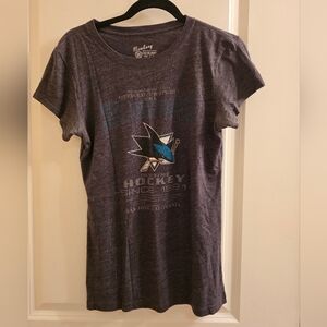 Women's Charcoal San Jose Sharks Fitted Tee Size L